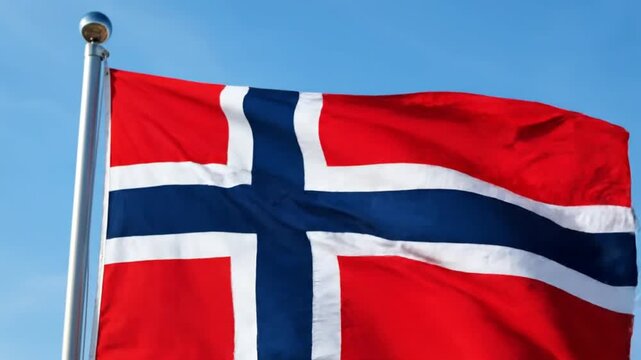Norway Flag Waving High 6.