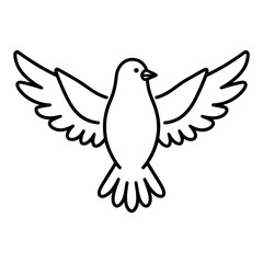 Obraz premium Flying Dove Outline Line Icon