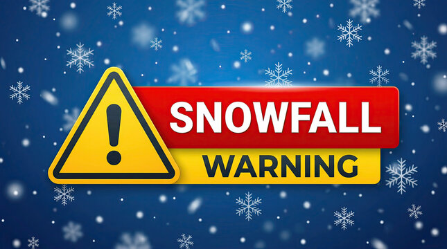 Snowfall Warning Alert Banner &ndash; Winter Weather Emergency Concept
