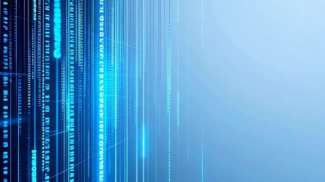 Digital data streams in blue