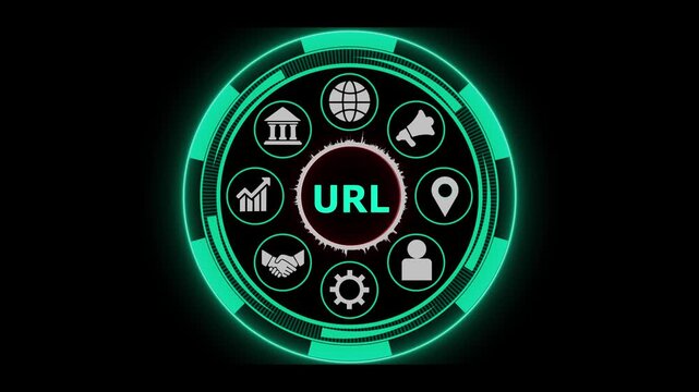 Url text animation within digital circle