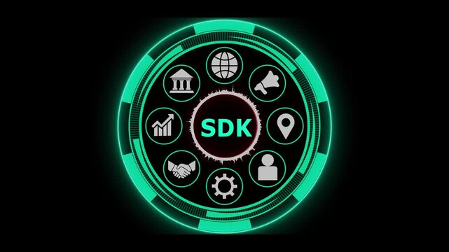 Sdk concept animation with digital icons