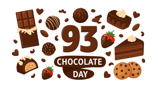 93 Chocolate Day Celebration with Assorted Chocolates, Cake, Cookies, and Strawberries
