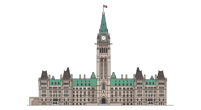 Canadian Parliament Building, Ottawa, Ontario, Canada - Front View