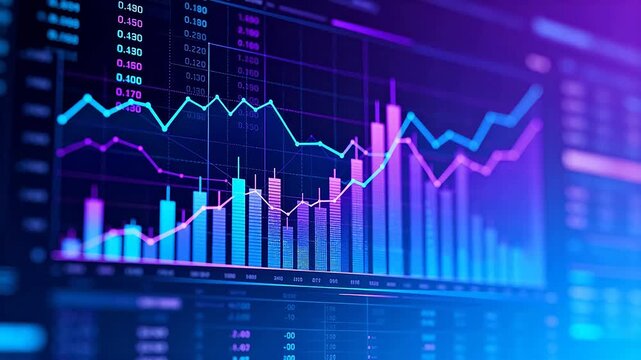 Financial stock market data chart