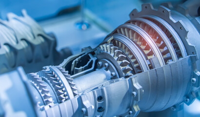 3D printer jet engine printed model metal plastic © xiaoliangge