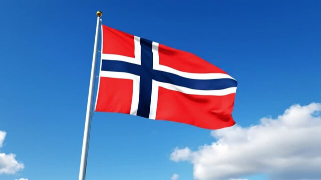 Norway flag waving high 5.