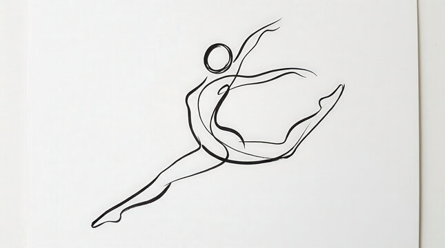 Elegant Ballet Dancer Sketch Capturing Graceful Movement and Flowing Motion