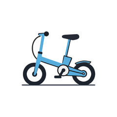 Fototapeta premium Illustration of a minimalist blue folding bike 3d flat design pastel colorful vector