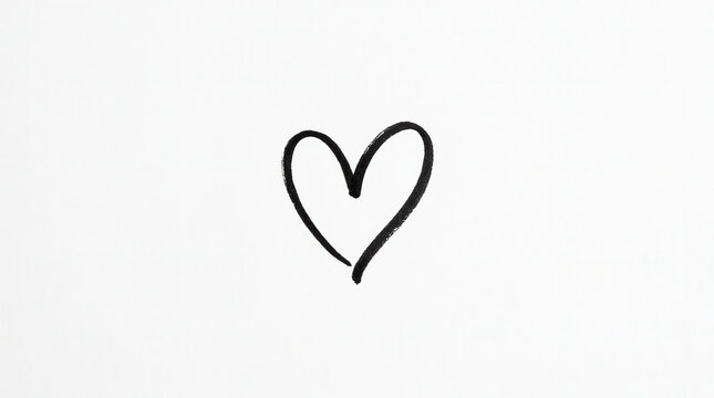 Minimalist Hand-Drawn Heart Illustration for Romantic and Emotional Concepts