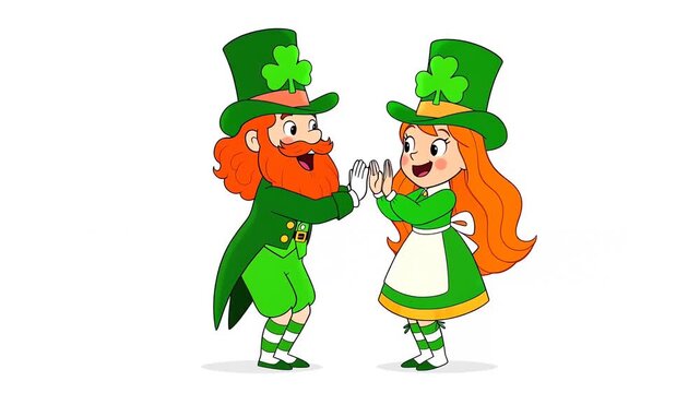 Animated Leprechauns Dancing for Saint Patrick's Day