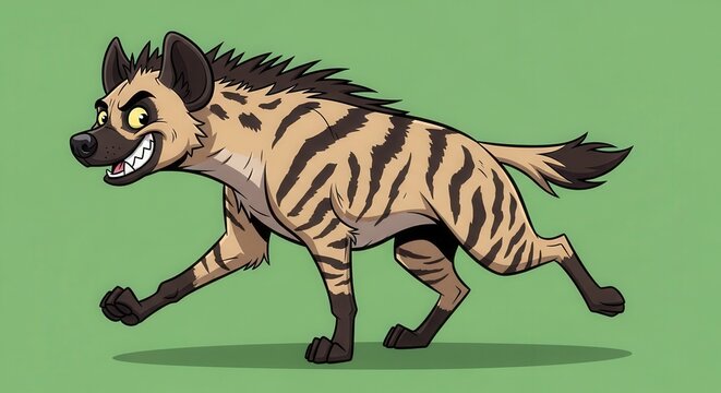 Animated Tigrillo Character Running Playfully Against Green Background