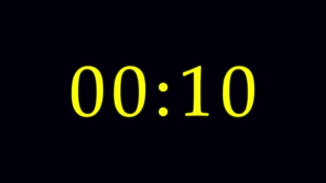 Digital thirty second countdown timer clock. 30 seconds countdown timer animation. counter from zero to thirty seconds. Thirty second countdown timer with alpha channel.