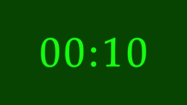 Digital forty second countdown timer clock. 40 seconds countdown timer animation. counter from zero to forty seconds. Forty second countdown timer with alpha channel.