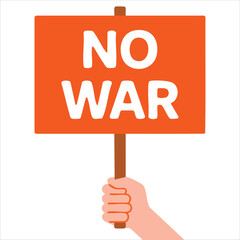 Obraz premium Peace symbol with no war text for anti conflict and harmony concept vector