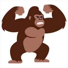 Angry gorilla for powerful animal expression vector art © azzedine