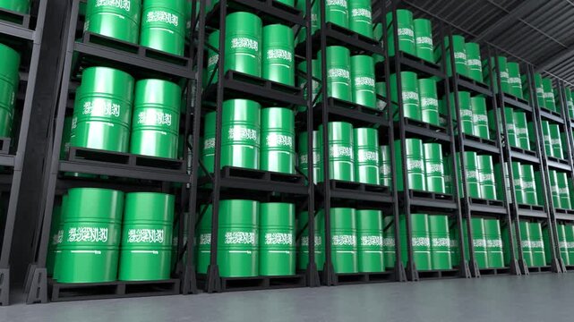 Saudi Arabia oil supply and energy storage concept. 3D Render