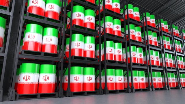 Iran oil supply and energy storage concept. 3D Render