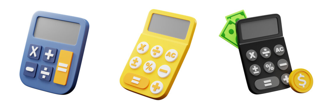 3D Calculator Finance icon for Banking, Financial Technology Digital Payment and Investment Presentation Design Element Concept