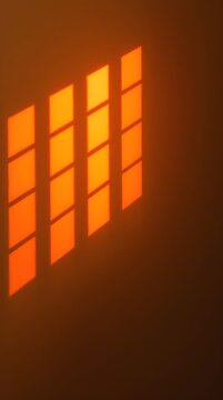 Abstract Orange Window Light Shadow on Dark Wall Illustration