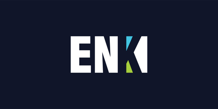 Creative ENK Monogram Logo with Negative Space Concept for Modern Branding
