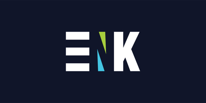 Creative ENK Monogram Logo with Negative Space Concept for Modern Branding