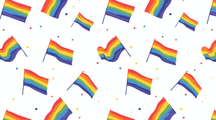 Fototapeta premium Seamless Rainbow Pride Flag Pattern Background for LGBTQ Pride Month Celebration Posters, Wrapping Paper, and Inclusive Design