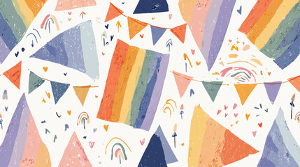 Seamless Rainbow Pride Flag Pattern Background for LGBTQ Pride Month Celebration Posters, Wrapping Paper, and Inclusive Design