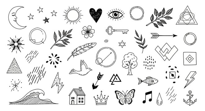 Various Symbolic Line Icons Collection.