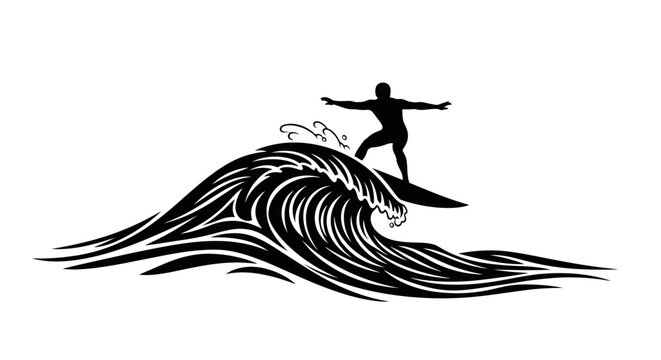Man surfing on a wave board.