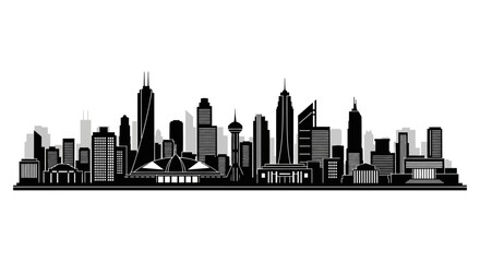 Fototapeta premium City Skyline Urban Landscape Architecture.