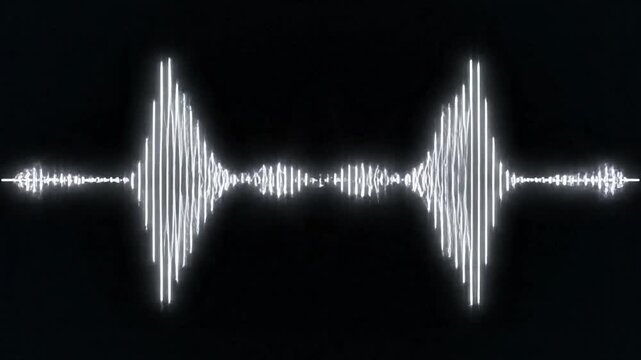 Minimal White Sound Wave Lines Motion Background