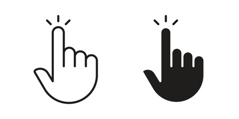 Fototapeta premium Hand click icon symbol collection for web design. Icon Element For Design