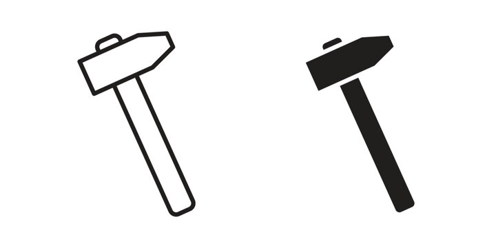 Hammer icon symbol collection for web design. Icon Element For Design