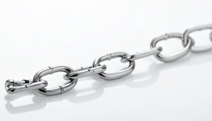 Obraz premium Close-up polished metal chain links, durable industrial accessory design