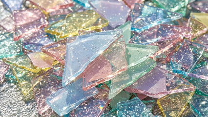 깨진 스테인드글라스 매크로