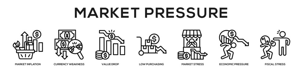 Obraz premium Market Pressure web banner icon illustration concept