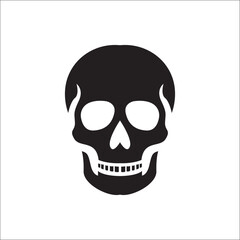 Obraz premium Classic skull. Clean skull face vector with smooth lines, versatile design for stickers, icons, and graphic design projects.