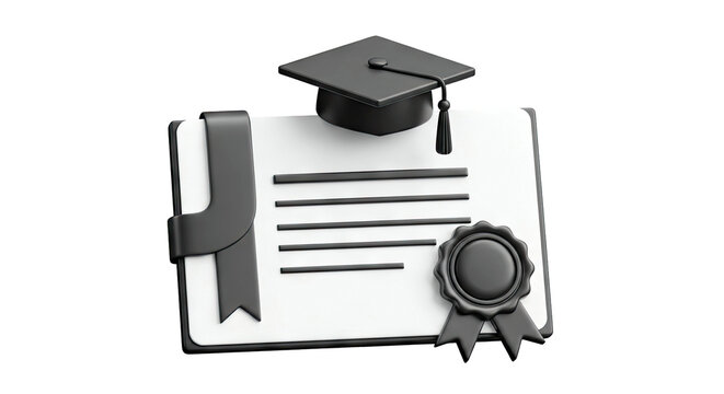 Graduation Cap and Diploma with Seal