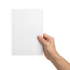Obraz premium A hand holding a blank white piece of paper