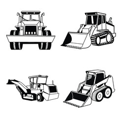 Large Bulldozers and Tracked Loader Set © Tanjilur