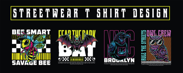 Urban Streetwear T-Shirt Design Bundle &ndash; Modern Graffiti Typography Graphic Pack