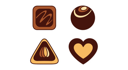 Fototapeta premium Chocolate Praline Line art colorful abstract modern illustration