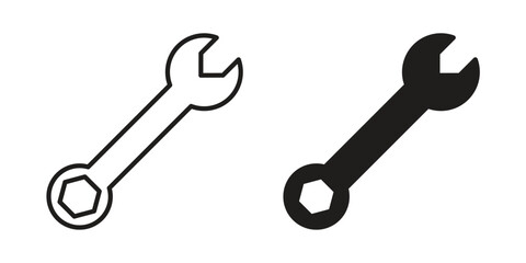 Wrench icon symbol collection for web design. Icon Element For Design © Cristiane