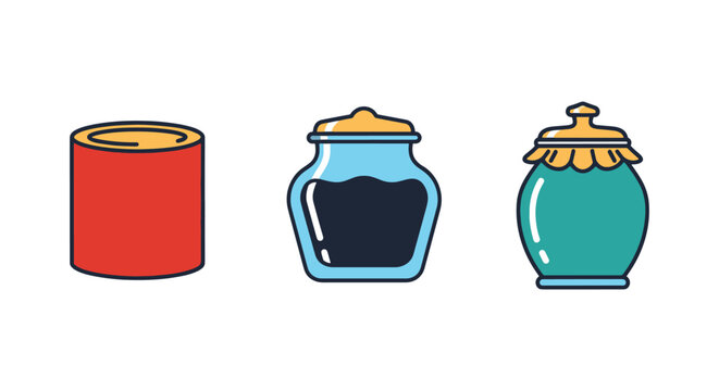 Cookie Jar Line art vector elegant colorful abstract