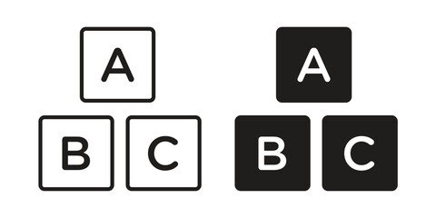 Abc icon element for graphic designs. line and flat symbols © Dawid