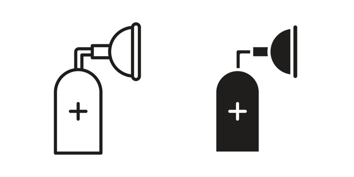 Anesthesia icon element for graphic designs. line and flat symbols