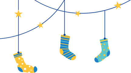 Hanging socks decoration for world down syndrome day. Vector isolated © Lilly