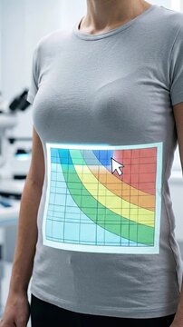 Obesity weight loss bmi concept health medical stomach abdomen torso female adult clinic laboratory technology graphic chart diagram data analysis monitor projection screen display cursor pointer