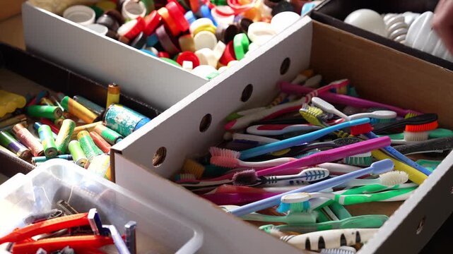 Used toothbrushes waste. Recycling toothbrushes. Waste Management